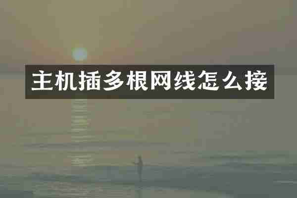 主机插多根网线怎么接