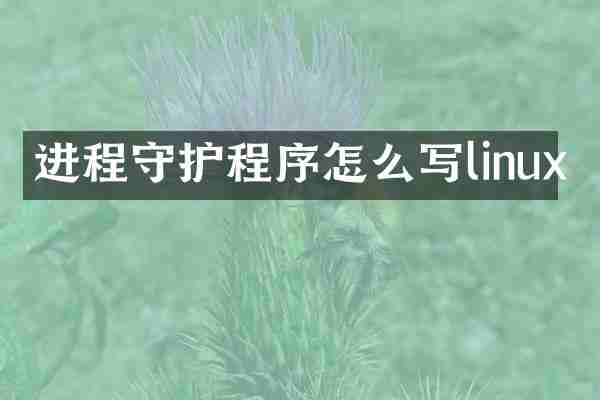 进程守护程序怎么写linux