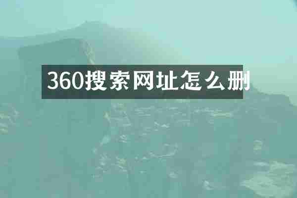360搜索网址怎么删