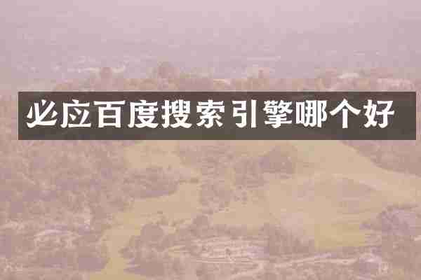 必应百度搜索引擎哪个好