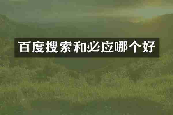 百度搜索和必应哪个好