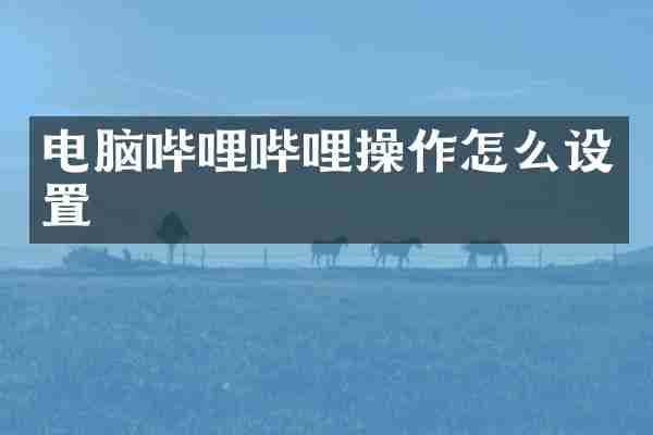 电脑哔哩哔哩操作怎么设置