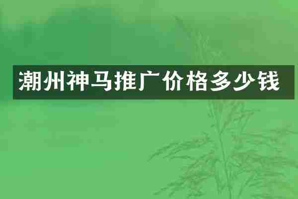 潮州神马推广价格多少钱
