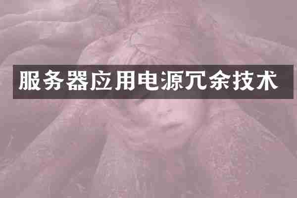 服务器应用电源冗余技术