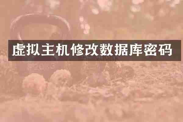 虚拟主机修改数据库密码