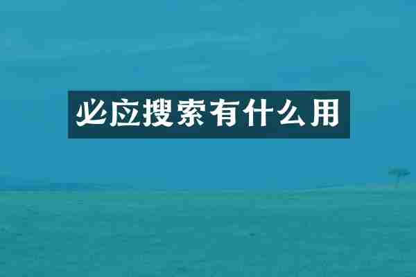 必应搜索有什么用