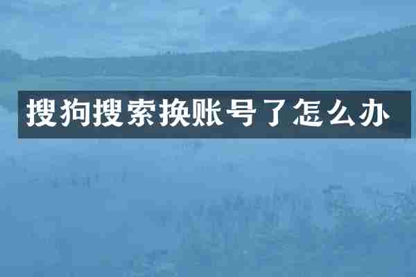 搜狗搜索换账号了怎么办