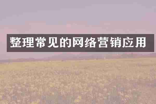 整理常见的网络营销应用