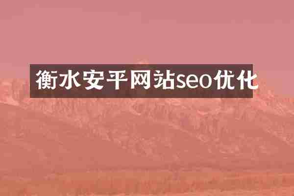 衡水安平网站seo优化