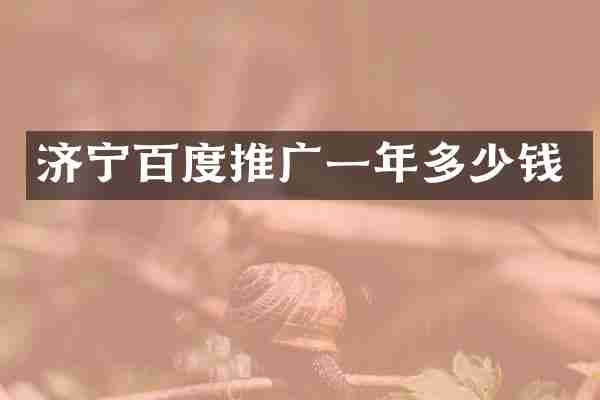 济宁百度推广一年多少钱
