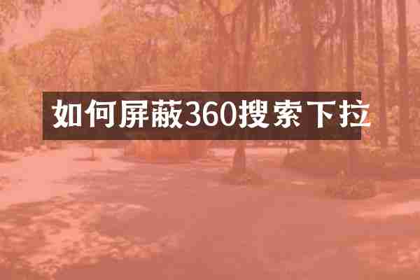 如何屏蔽360搜索下拉