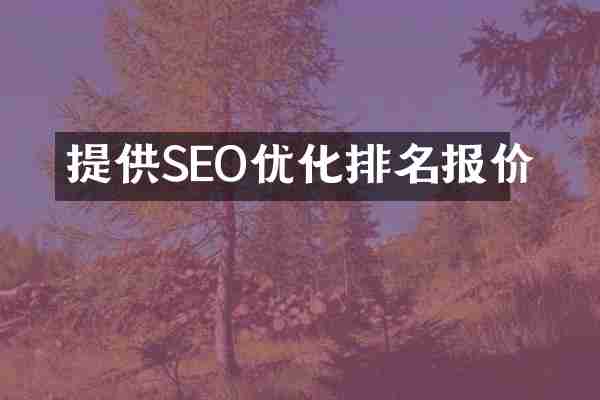 提供SEO优化排名报价