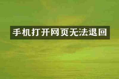 手机打开网页无法退回