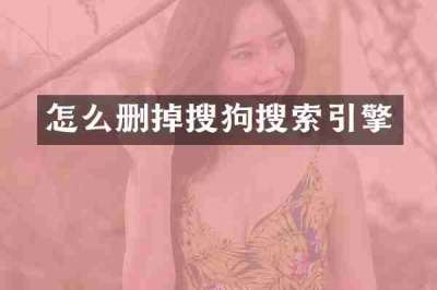 怎么删掉搜狗搜索引擎