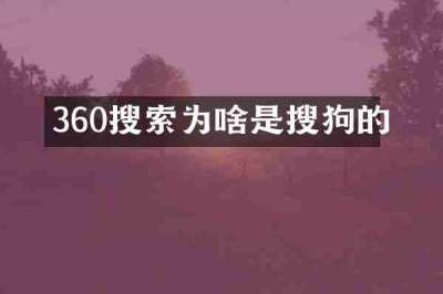 360搜索为啥是搜狗的