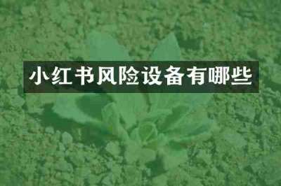 小红书风险设备有哪些