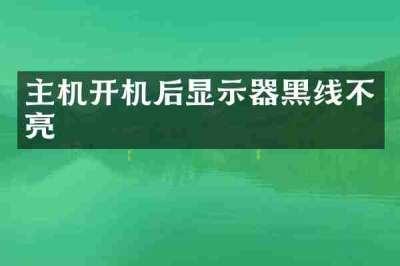 主机开机后显示器黑线不亮