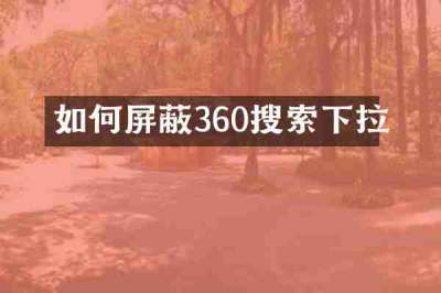 如何屏蔽360搜索下拉