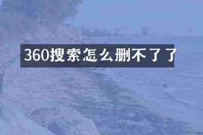 360搜索怎么删不了了