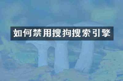 如何禁用搜狗搜索引擎