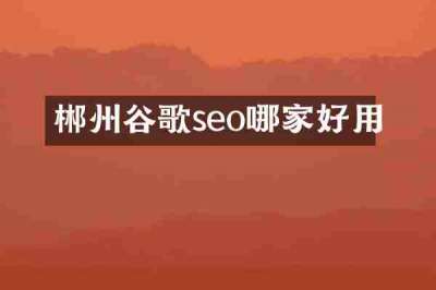 郴州谷歌seo哪家好用