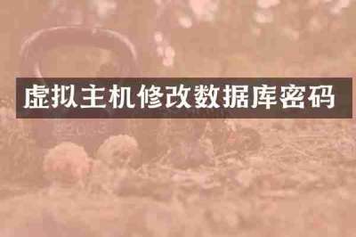 虚拟主机修改数据库密码
