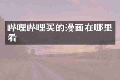哔哩哔哩买的漫画在哪里看