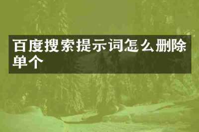 百度搜索提示词怎么删除单个