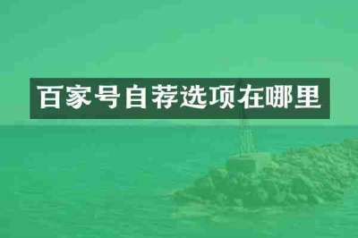百家号自荐选项在哪里