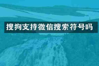 搜狗支持微信搜索符号吗