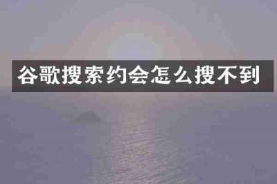 谷歌搜索约会怎么搜不到
