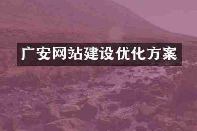 广安网站建设优化方案