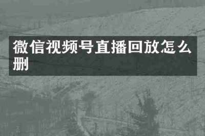 微信视频号直播回放怎么删