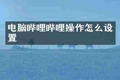 电脑哔哩哔哩操作怎么设置