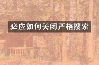 必应如何关闭严格搜索