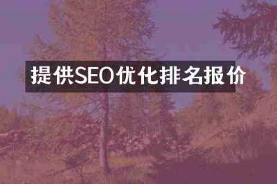 提供SEO优化排名报价