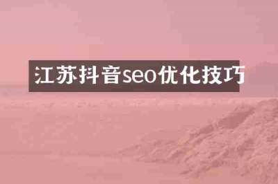 江苏抖音seo优化技巧
