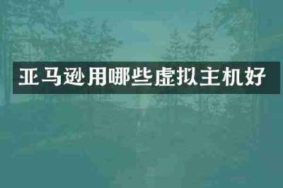 亚马逊用哪些虚拟主机好