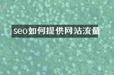 seo如何提供网站流量