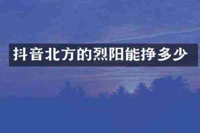 抖音北方的烈阳能挣多少