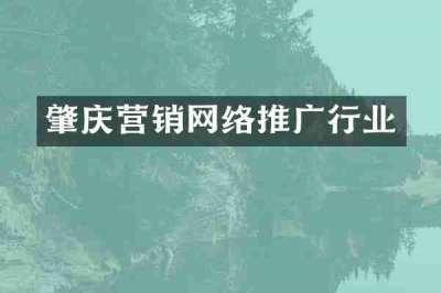 肇庆营销网络推广行业