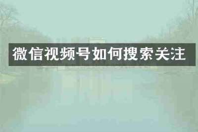 微信视频号如何搜索关注