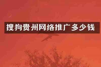 搜狗贵州网络推广多少钱