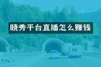 晓秀平台直播怎么赚钱