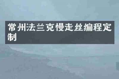 常州法兰克慢走丝编程定制