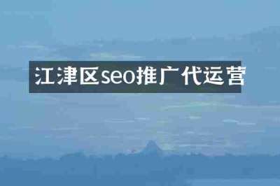 江津区seo推广代运营