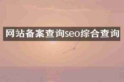 网站备案查询seo综合查询