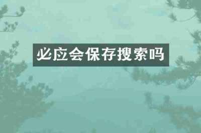 必应会保存搜索吗