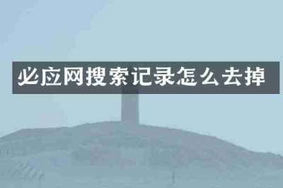 必应网搜索记录怎么去掉