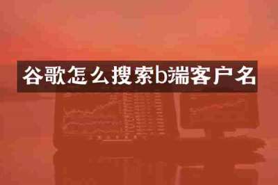 谷歌怎么搜索b端客户名